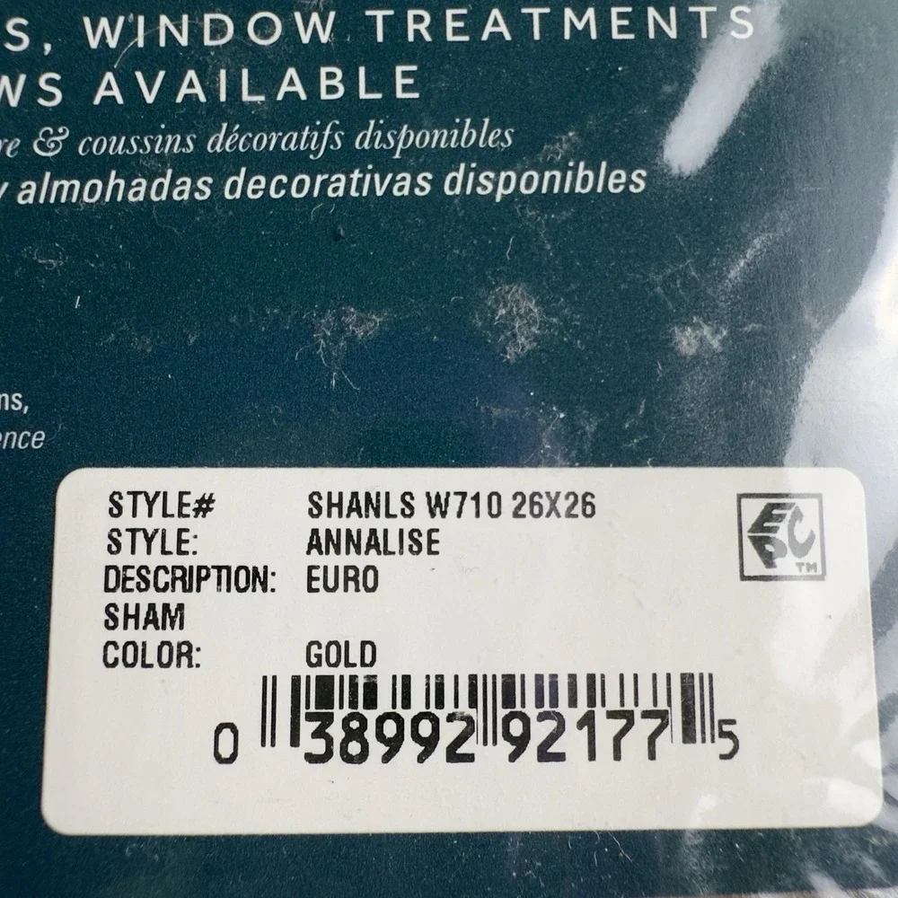 Waterford Annalise Gold Euro Sham 26 X 26‎ New